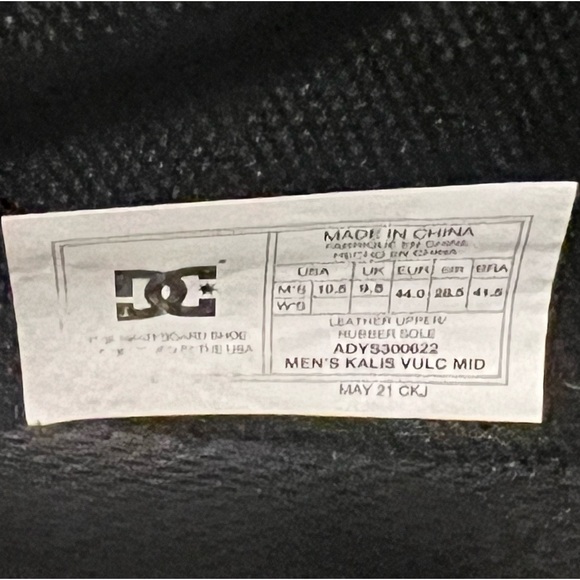 DC Men’s Mid Kalis Vulc all black M10.5 - Picture 3 of 5